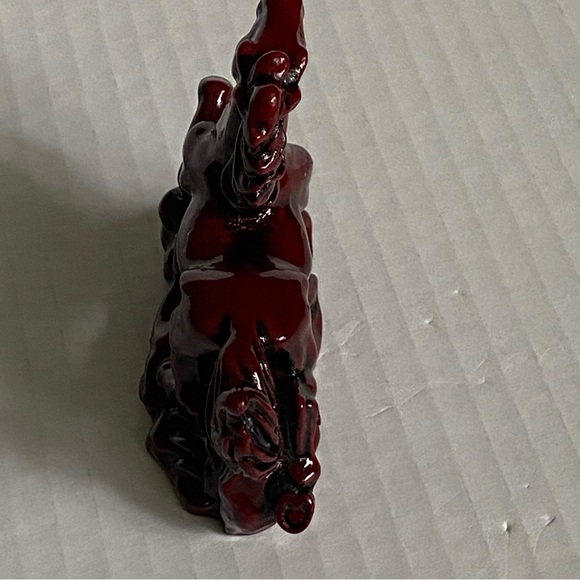 Chinese Resin Wild Horse cinnabar Red Statue Sculpture Vintage Feng Shui Lucky - Picture 7 of 16